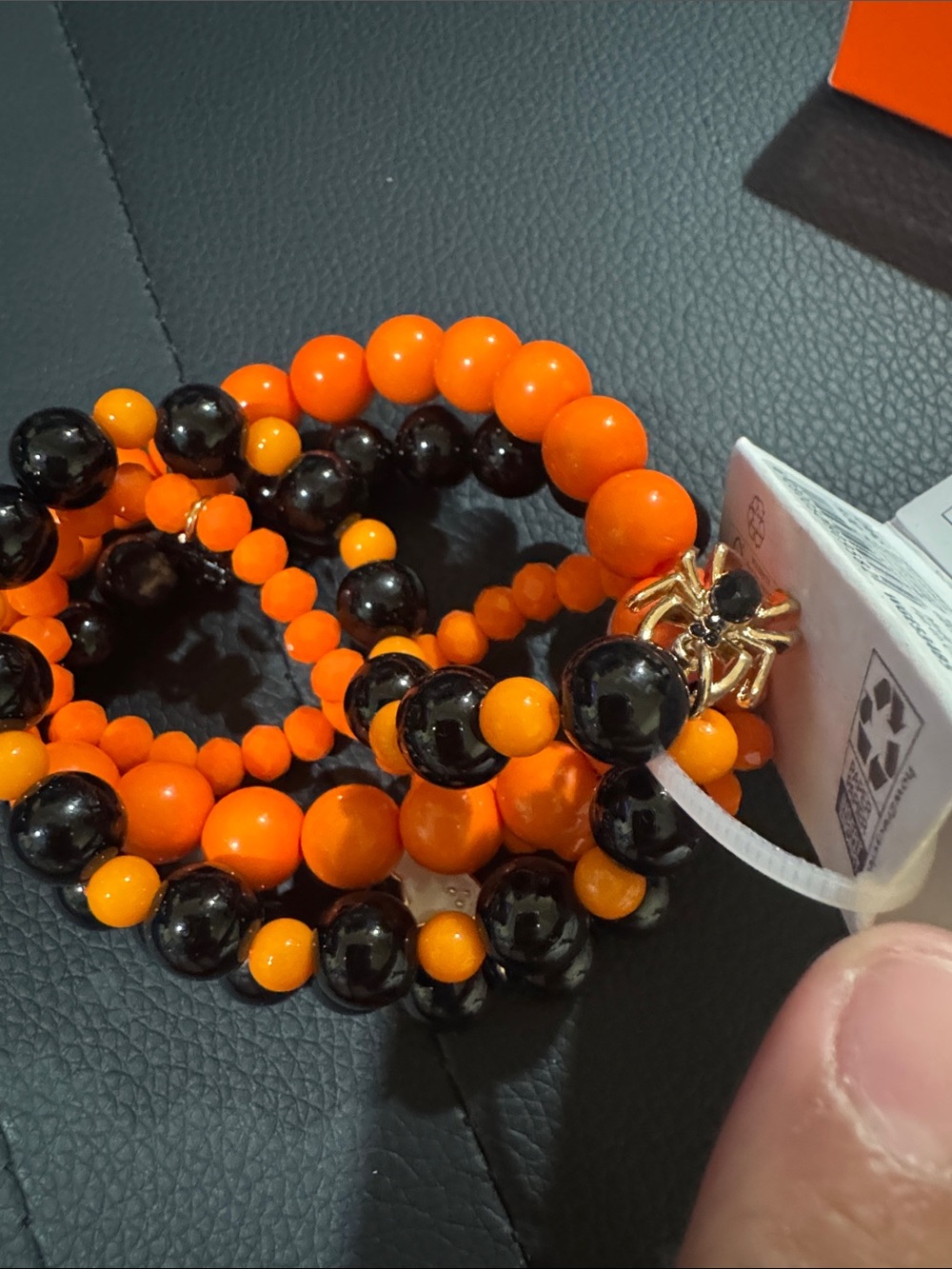 Halloween Time and Tru Orange and Black Beaded Bracelet Stack - Picture 6 of 6